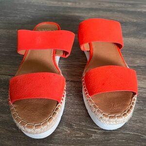 Vibrant Orange Espadrille Sandals